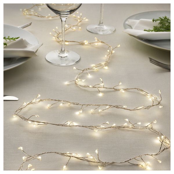 Гирлянда, 160 светодиодов СТРОЛА, с батарейным питанием мини - схема-чертеж с размерами