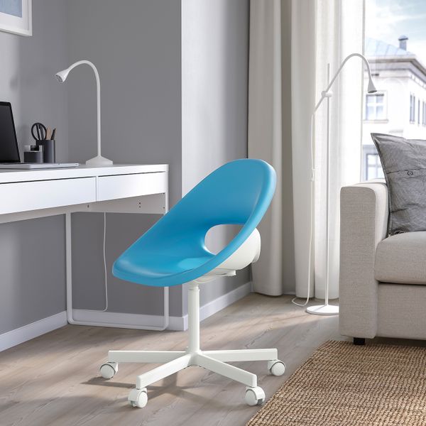 Рабочий стул, синий-белый IKEA ELDBERGET ЭЛДБЕРГЕТ / BLYSKÄR БЛИСКЭР 693.318.61 - фото 2