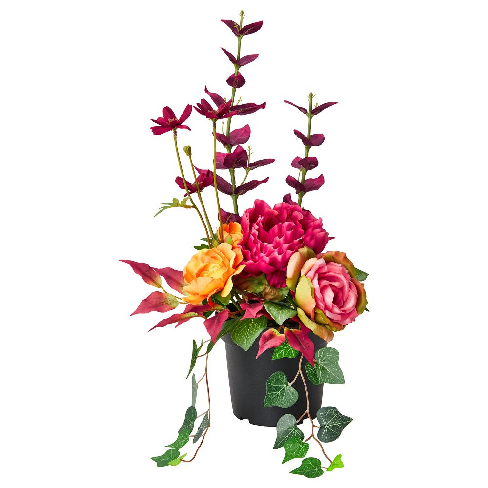 Искусственное растение в горшке ФЕЙКА, оформление темно-красный (15 см) - фото 1