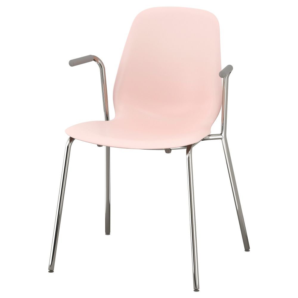 Легкое кресло ЛЕЙФ-АРНЕ, розовый, Дитмар хромированный - фото 1