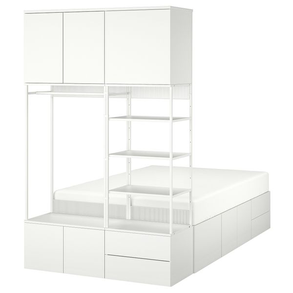Каркас кровати, 8 дверец + 4 ящиков, белый, Fonnes, 142x244x223 см IKEA PLATSA ПЛАТСАA ПЛАТСА 493.253.85 - фото 2
