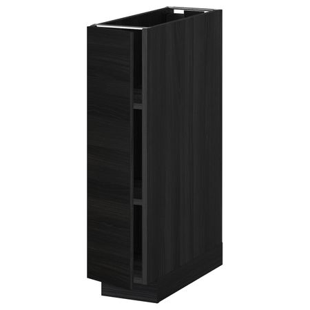 Напольный шкаф с полками, черный, Тингсрид черный 20x60 см IKEA МЕТОД 892.317.09