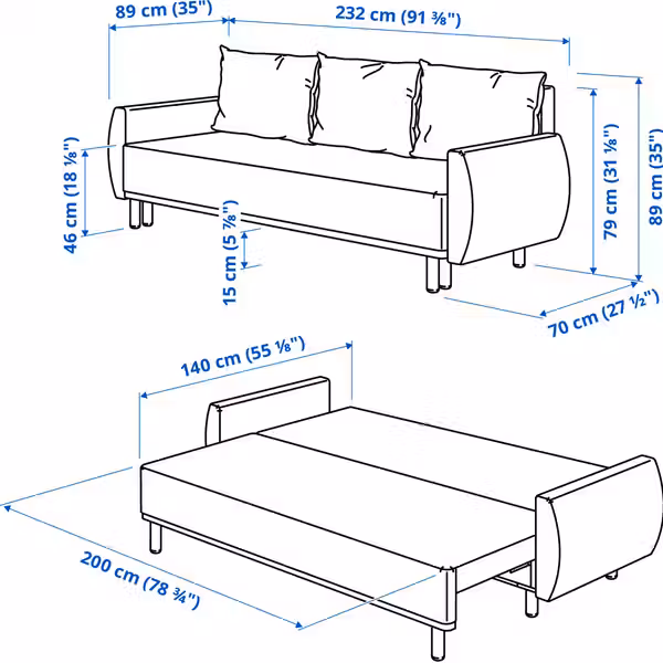 IKEA, дополнительный ракурс - схема-чертеж с размерами