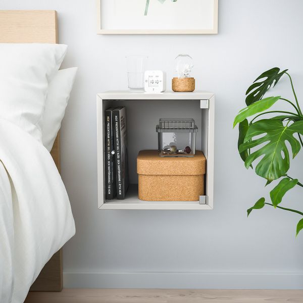 Навесной шкаф со стеклянной дверью, светло-серый 35x35x35 см IKEA EKET ЭКЕТ 993.363.67 - фото 2