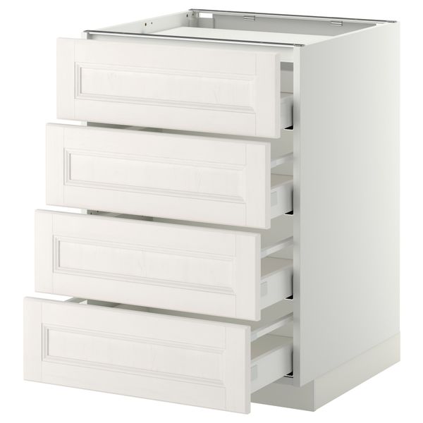 Напольный шкаф, 4 фронтальных панели, 4 ящика МЕТОД / МАКСИМЕРА, белый, Лаксарби белый - фото 1