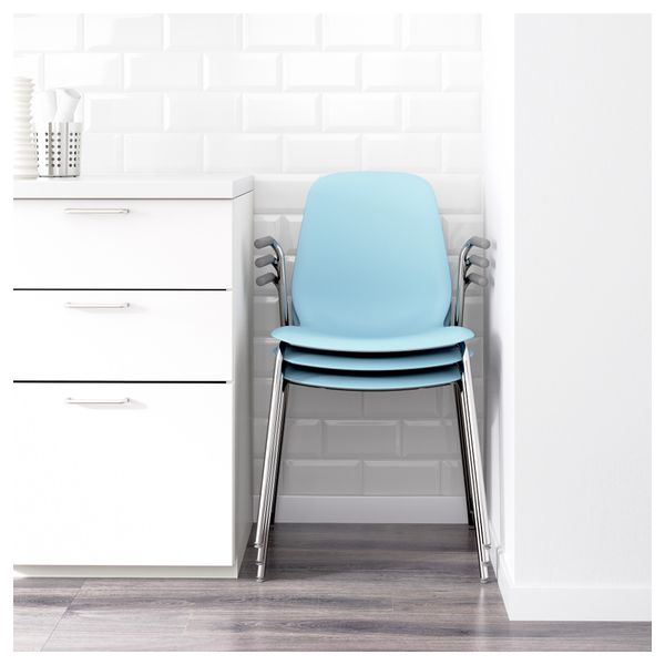 Легкое кресло ЛЕЙФ-АРНЕ, голубой, Дитмар хромированный - фото 3