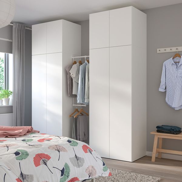 Гардероб, белый/Фоннес белый 195-220x57x241 см IKEA OPPHUS ОПХУС 792.401.44 - фото 2