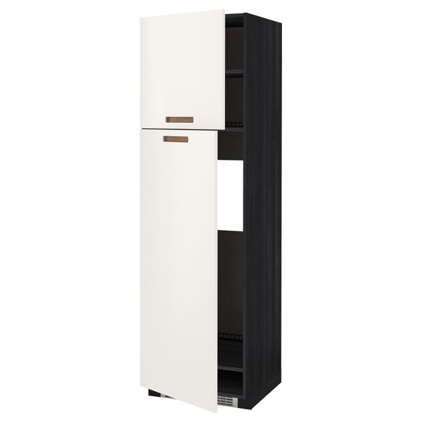 Высокий шкаф для холодильника, 2 дверцы МЕТОД, черный, Мэрста белый - схема-чертеж с размерами