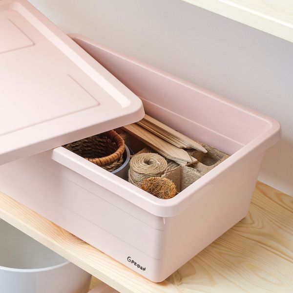 Контейнер с крышкой, розовый 38x25x15 см IKEA СОККЕРБИТ 504.446.84 - фото 3