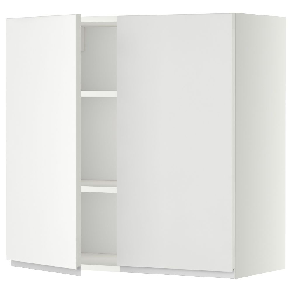 Навесной шкаф с полками, 2 дверцы МЕТОД, белый, Нодста белый - схема-чертеж с размерами