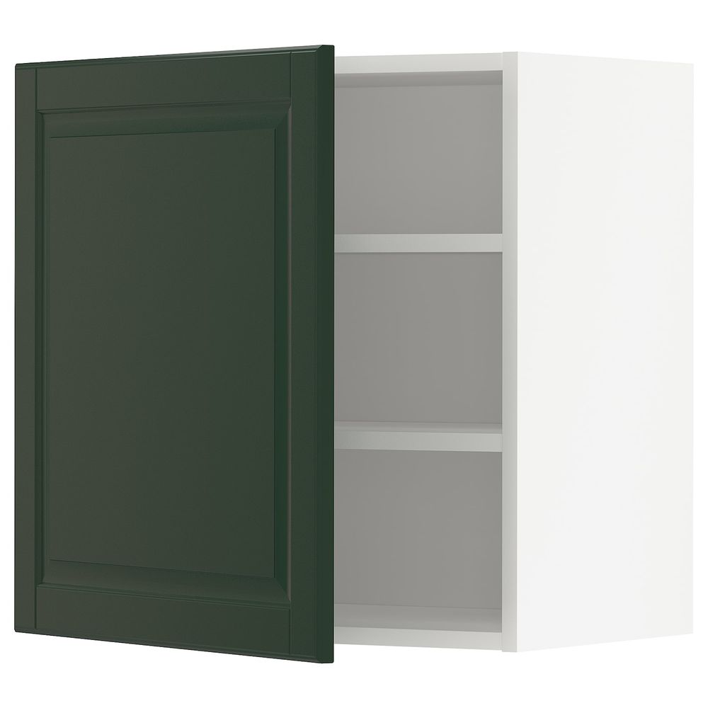 Шкаф навесной с полкой, белый/Будбин темно-зеленый 60x60 см IKEA METOD МЕТОД 993.122.29 - фото 1