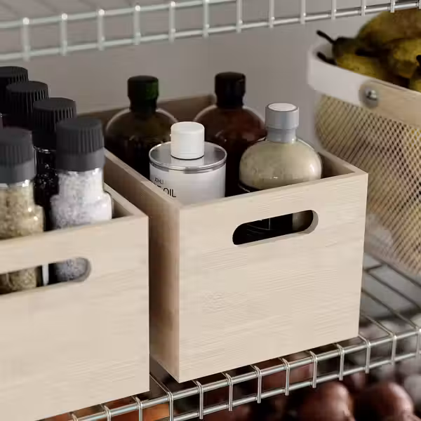 UPPDATERA Контейнер - светлый бамбук 16x24x15 см - фото 2