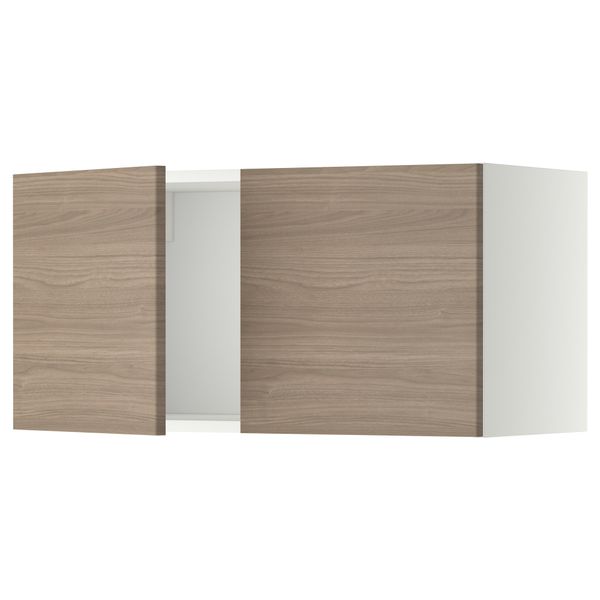 Навесной шкаф с 2 дверями МЕТОД, белый, Брокхульт светло-серый (80x40 см) - схема-чертеж с размерами