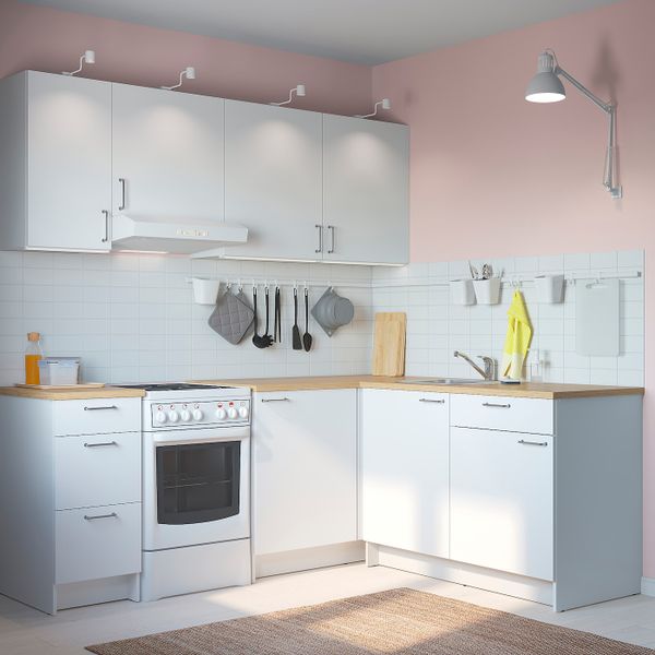 Кухня, белый 220x180x220 см IKEA KNOXHULT КНОКСХУЛЬТ 994.046.05 - схема-чертеж с размерами