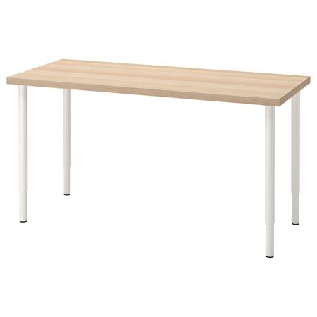 Письменный стол, под беленый дуб/белый 140x60 см IKEA LAGKAPTEN ЛАГКАПТЕН / OLOV ОЛОВ 094.172.59