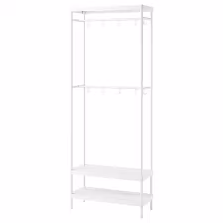 MACKAPÄR Вешалка с отделением д/хранения - белый 78x32x200 см