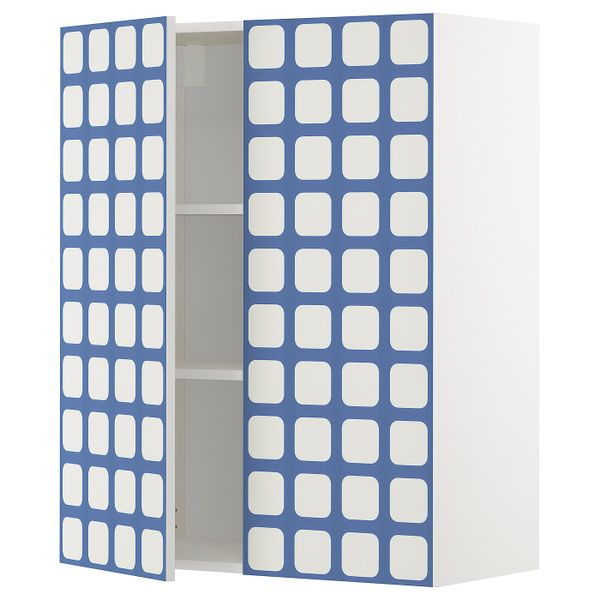 Навесной шкаф с полками/2дверцы, белый, Иттербин с печатным рисунком 80x100 см IKEA МЕТОД 792.870.61 - схема-чертеж с размерами