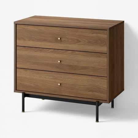 RÅDMANSÖ Комод с 3 ящиками - коричневый под грецкий орех 90x48x81 см