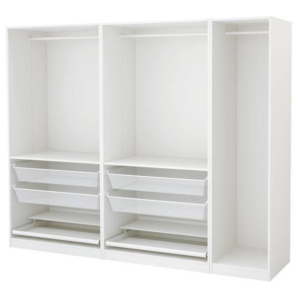 Гардероб, белый, 250x58x201 см IKEA PAX ПАКС 891.284.82 - схема-чертеж с размерами