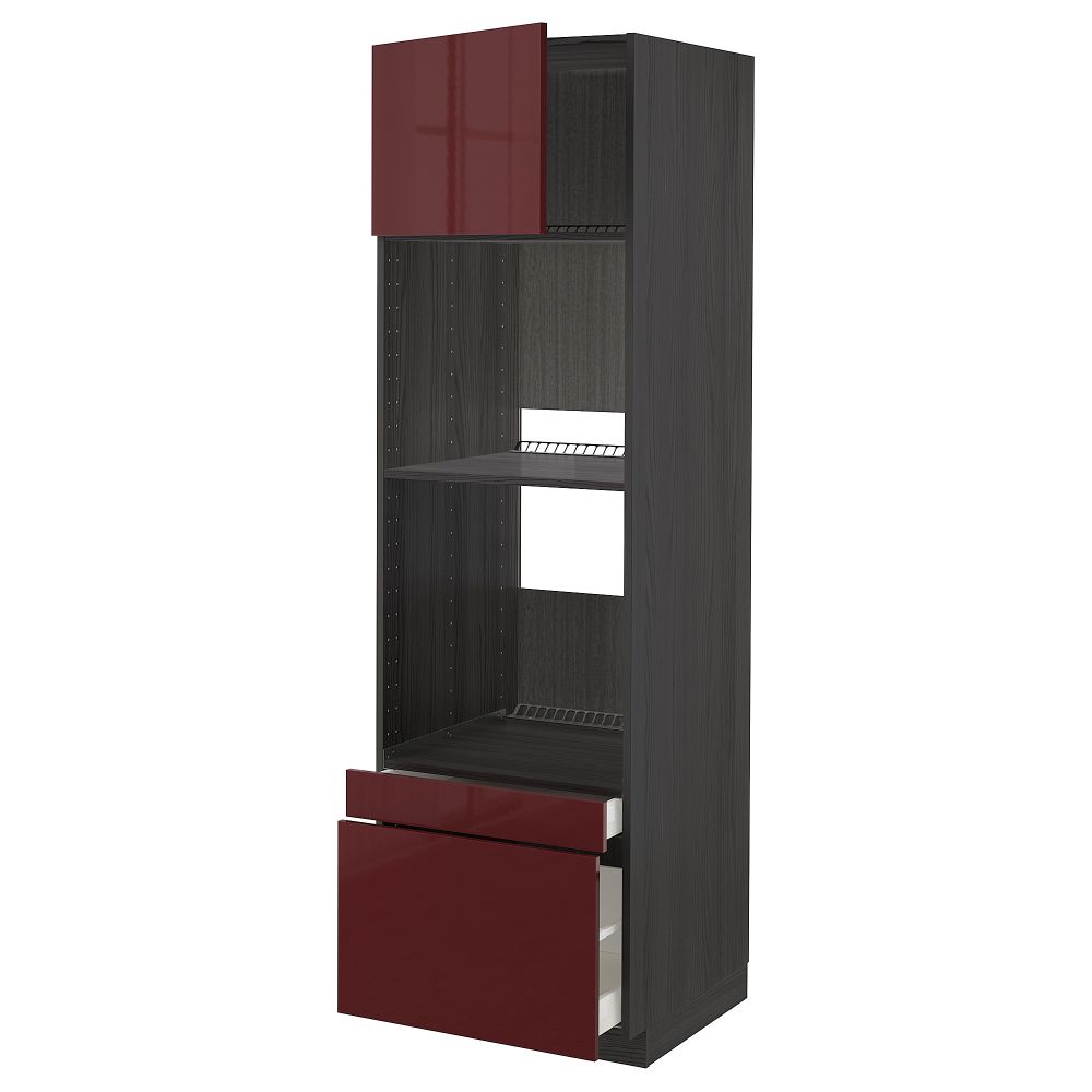 Высокий шкаф для духовки, комбинированный духовка + дверца, 2 ящика IKEA METOD МЕТОД, MAXIMERA МАКСИМЕРА 494.655.78 - фото 1