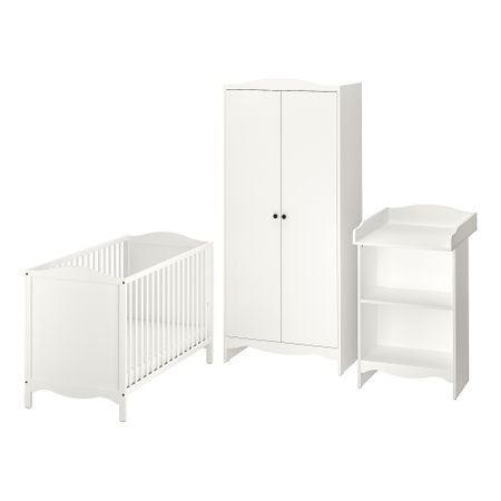 Комплект мебели для детской, 3 предмета, белый, 60x120 см IKEA SMÅGÖRA СМОГЁРА 195.060.33