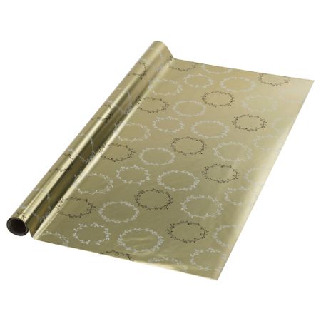 Рулон оберточной бумаги ВИНТЕР 2016, золотой гирлянда (2x0.7 м)