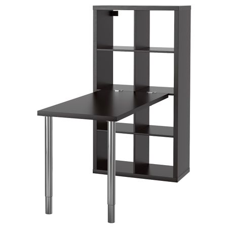 Стол, комбинация, черно-коричневый/хромированный 77x147x159 см IKEA KALLAX КАЛЛАКС 592.281.24