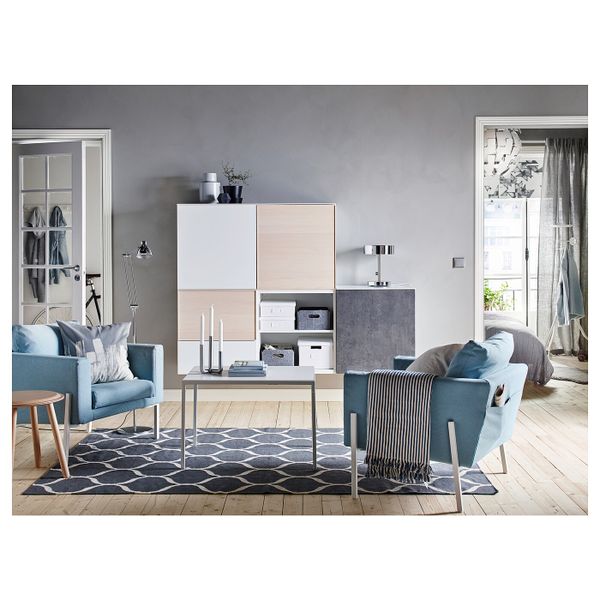 Журнальный стол/2-сторон столешница, белый/серый, 75x60x50 см IKEA НИБОДА 403.479.33 - фото 6