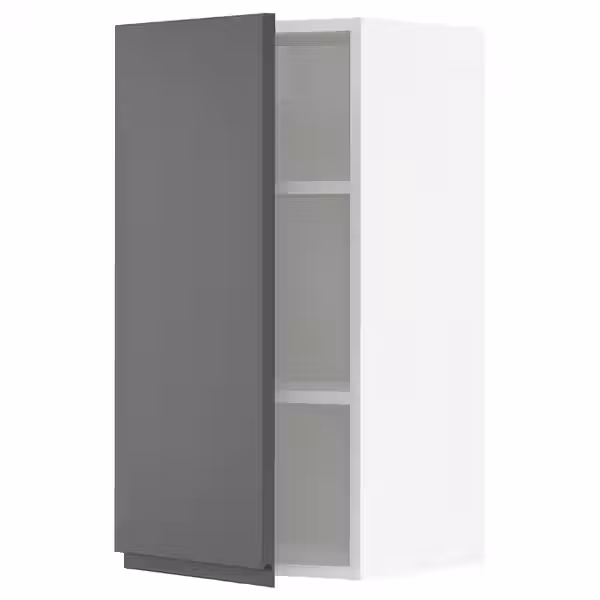 METOD Навесной шкаф с полками - белый/Voxtorp темно-серый 40x80 см - фото 1