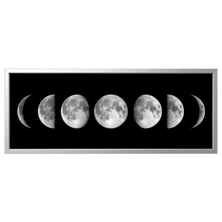 Картина с рамой, Фазы луны/цвет алюминия 140x56 см IKEA BJÖRKSTA БЬЁРКСТА 594.168.32