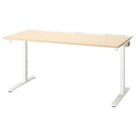 MITTZON Письменный стол - березовый шпон белый 160x80 см