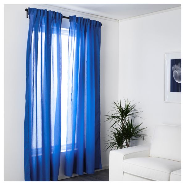 Гардины, 1 пара ВИВАН, темно-синий (145x300 см) - фото 2