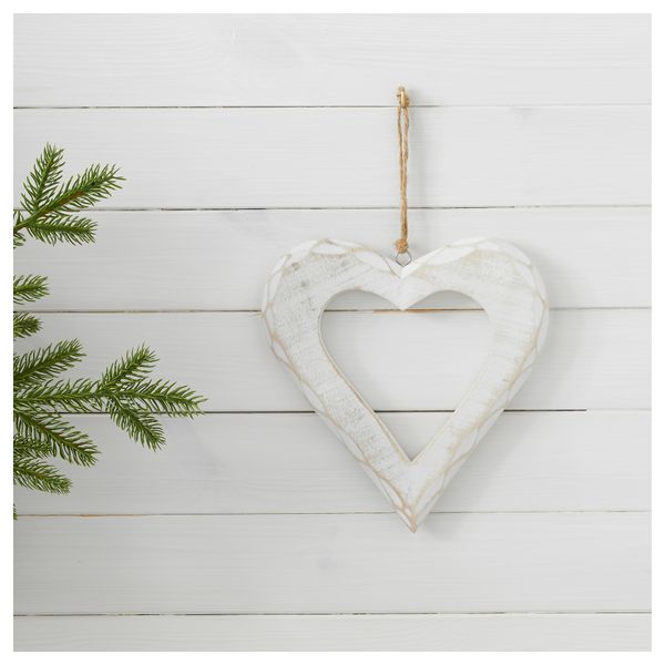 Украшение подвесное ВИНТЕР 2016, сердце белый (23 см) - схема-чертеж с размерами