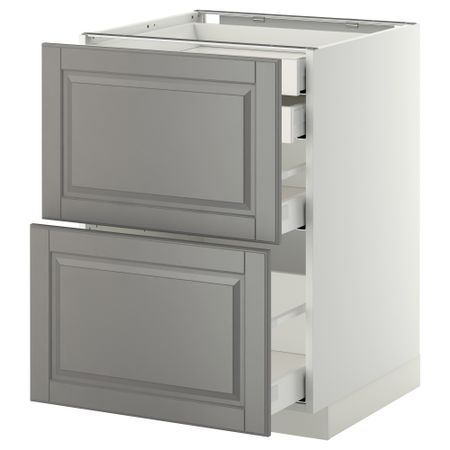 Напольный шкаф 2 фронтальных, 2 низких, 1 средний, 1 Высокий ящик, 60x60 cm IKEA METOD МЕТОД, MAXIMERA МАКСИМЕРА 499.140.15