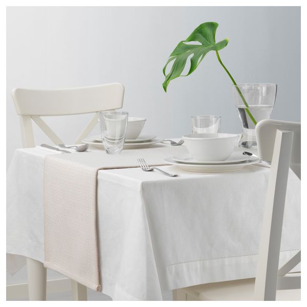 Дорожка настольная ГОДДАГ, бежевый, белый (35x130 см) - фото 3