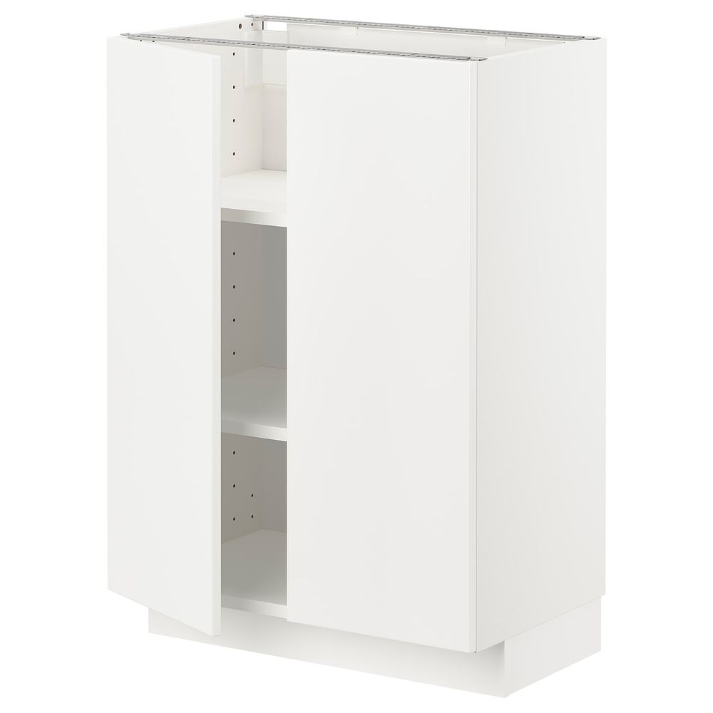 Напольный шкаф с полками/2двери, белый/Веддинге белый 60x37 см IKEA METOD МЕТОД 192.875.92 - схема-чертеж с размерами