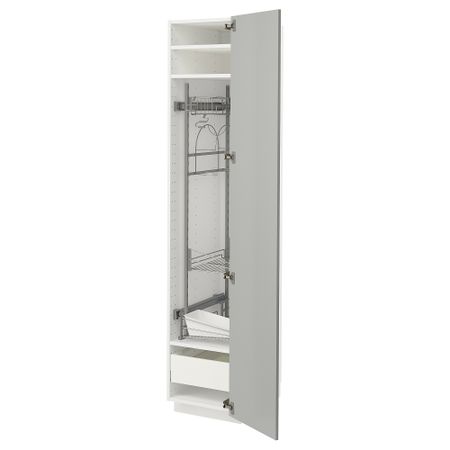 Высокий шкаф с отделением для аксессуаров для уборки IKEA METOD МЕТОД, MAXIMERA МАКСИМЕРА 495.380.04