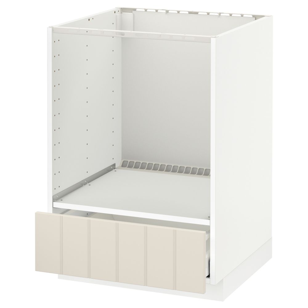 Напольный шкаф для духовки, с ящиком МЕТОД / МАКСИМЕРА, белый, Хитарп белый с оттенком (60x60 см) - схема-чертеж с размерами