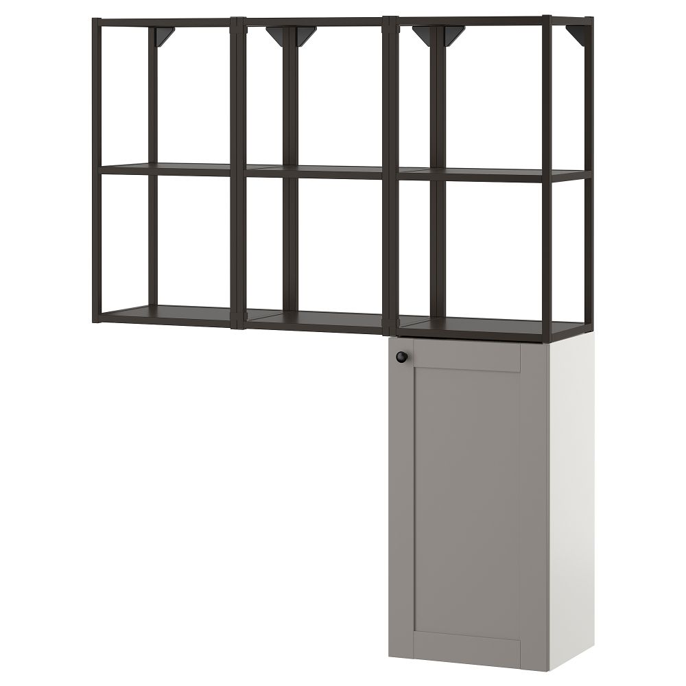 Комбинация для хранения, антрацит, серый каркас, 120x32x150 см IKEA BEGIVENHET БЕГИВЕНХЕТ 593.314.80 - фото 1