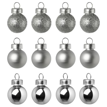 Украшение, шар ВИНТЕР 2018, серебристый (2 см)