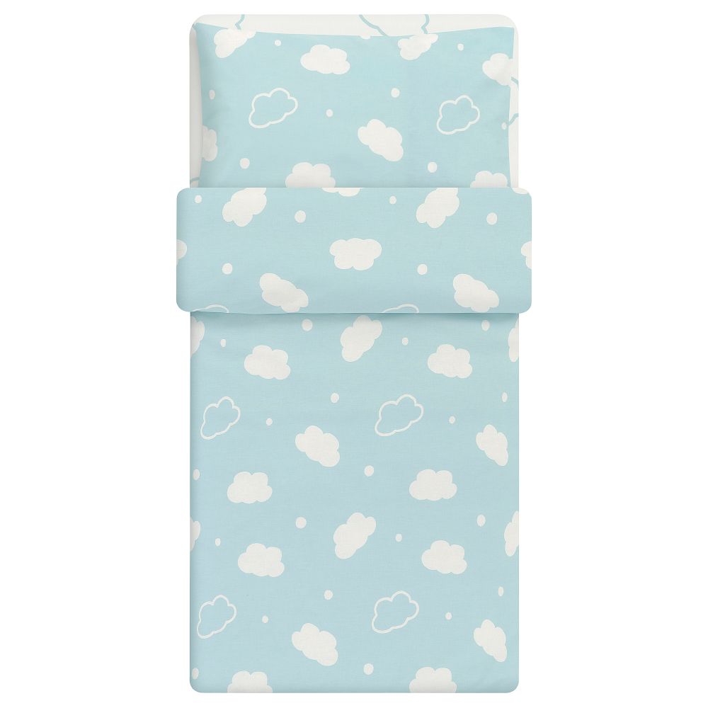 Детское постельное белье, 3 предмета, 60x120 см, облако, голубой IKEA RINGDUVA 805.409.76 - фото 1