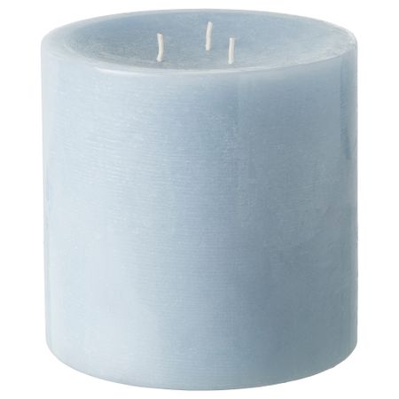 Неароматическая свеча, 3 фитиля, 14 см, бледно-голубой IKEA GRÄNSSKOG 805.425.36