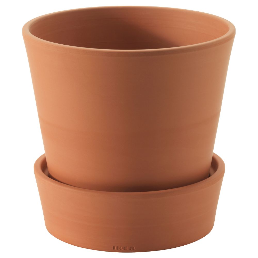 Горшок цветочный с поддоном ИНГЕФЭРА, д/дома/улицы для сада, терракота - фото 1