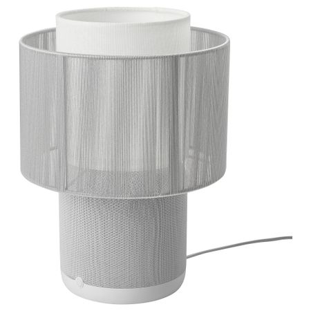 Лампа, Wi-Fi динамик, текст абажур, белый IKEA SYRLIG СИРЛИГMFONISK 594.309.27