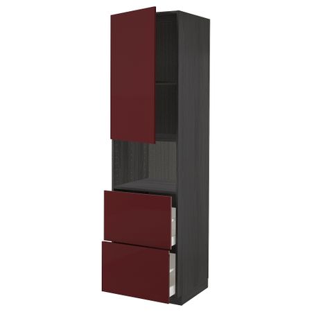 Высокий шкаф для СВЧ, дверца,2ящика, 60x60x220 cm IKEA METOD МЕТОД, MAXIMERA МАКСИМЕРА 194.563.49