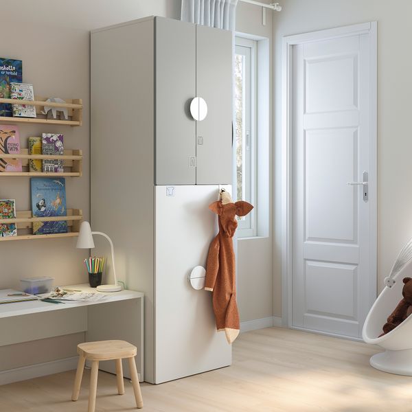 Гардероб с выдвижным модулем, 60x57x196 cm IKEA SMÅSTAD СМОСТАД 994.310.10 - фото 3