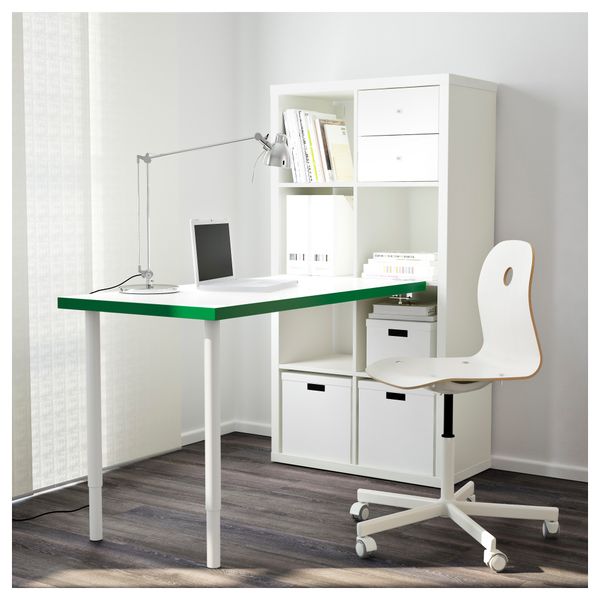 Стол, комбинация КАЛЛАКС, бел/зелен (77x147 см) - фото 2