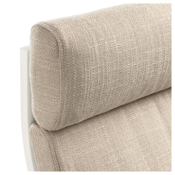 Кресло ПОЭНГ, белый, Хилларед бежевый - фото 4