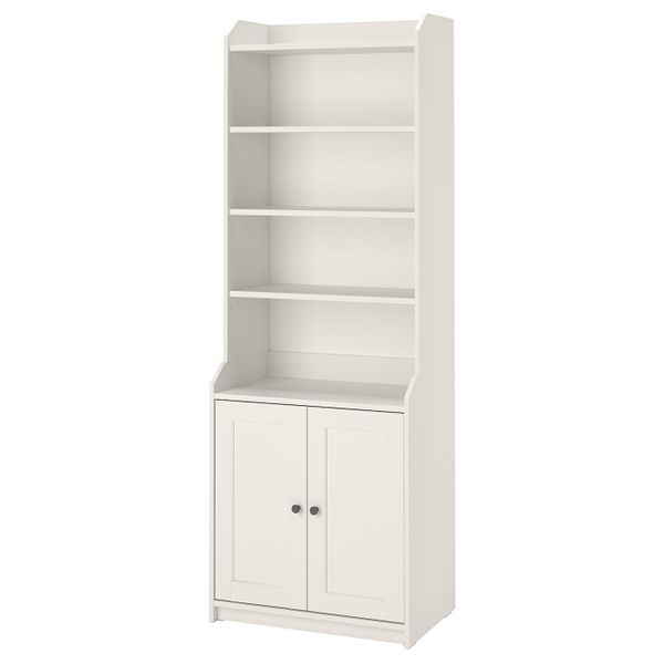 Шкаф высокий,2дверный, белый 70x199 см IKEA HAUGA ХАУГА 504.150.59 - фото 1