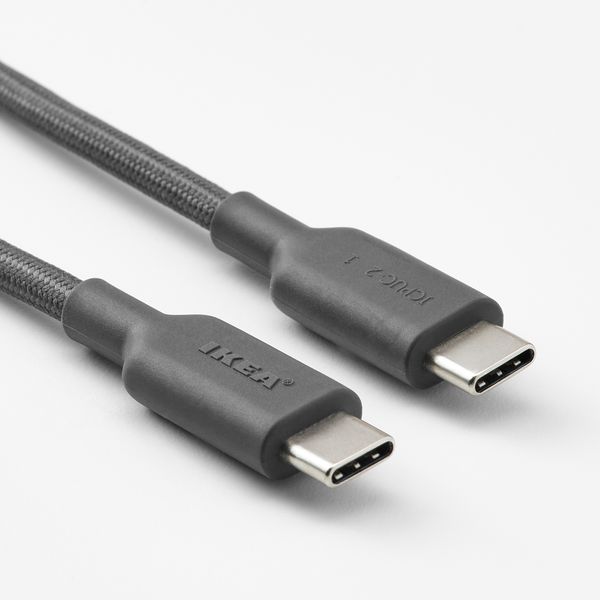 Кабель USB-C–USB-C, 1.5 м, темно-серый IKEA LILLÅNGEN ЛИЛЛОНГЕНHULT ЛИЛЛЬХУЛЬТ 505.276.03 - фото 3